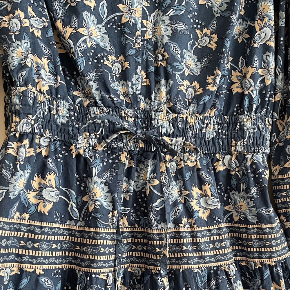Loft Floral Blue Dress SP - Picture 4 of 5